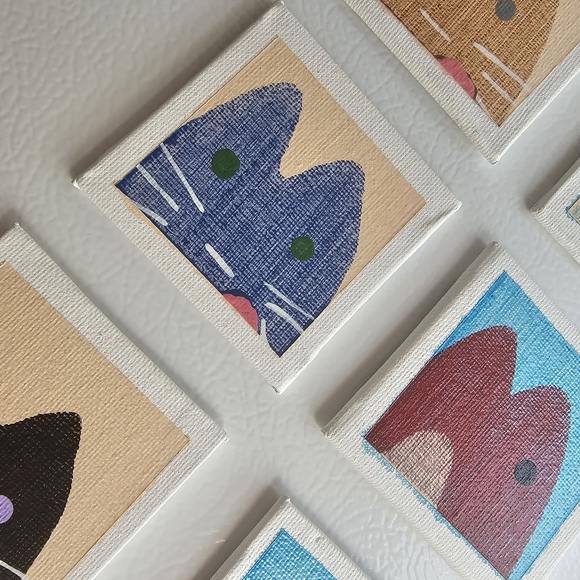 Cat & Fish Painted Magnet Set - Picture 2 of 7
